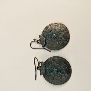 Blue and copper earrings